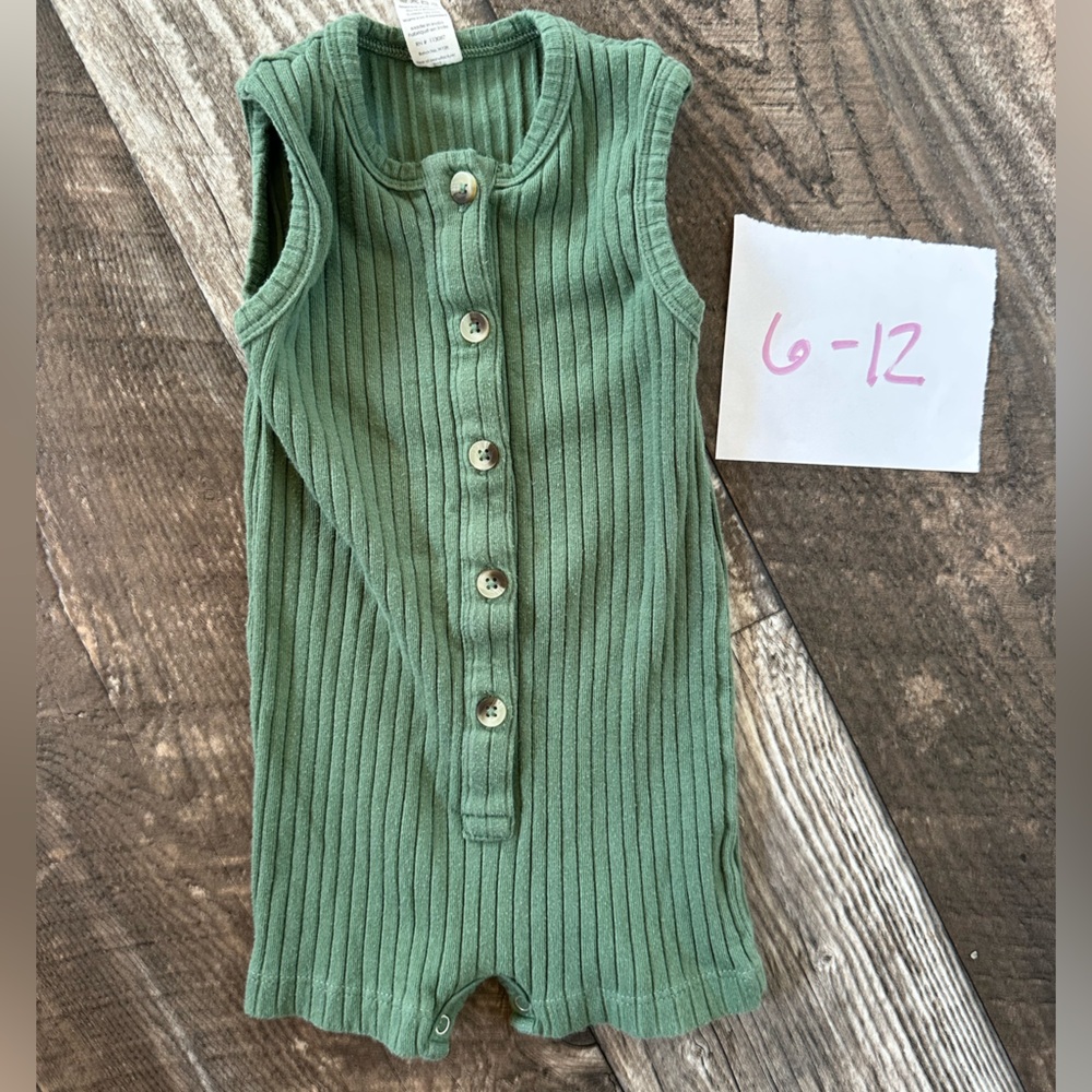 Kate Quinn Green Ribbed Shortie Romper
